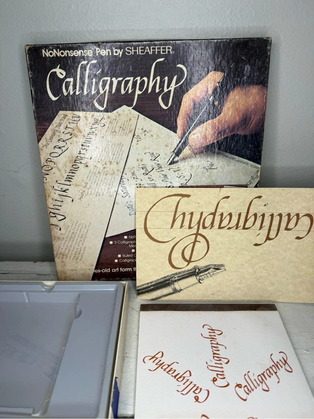 Vintage Sheaffer Calligraphy Set, Fountain Pen Writing Kit with Nibs & Ink Cartr